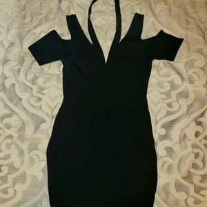 Mini black dress, size S